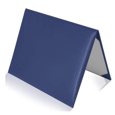 China Eco-Friendly Diploma Cover Restaurant Menu Covers Navy Blue Certificate Holder Leather Document Holder 8.5 x 11 for sale