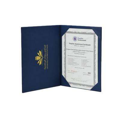 China Document Factory Direct Sale Diploma Document Cover PU Certificate Holder for sale