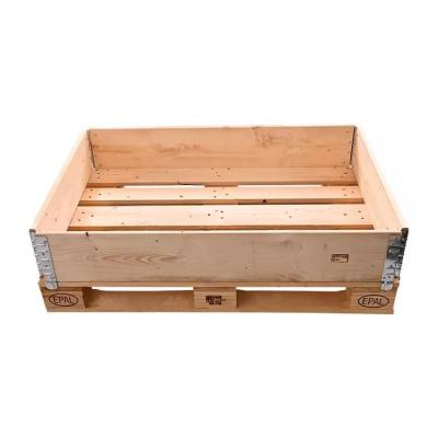 China Eco-Friendly 4-Way Pallet Fast Delivery Single Face Pallet Board Warehouse Storage Hinge Wooden Box Hoarding Collar for sale