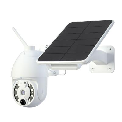 China Human Motion Tracking Solar Powered PTZ Wifi With 32 GB SD 4G Card PIR Motion 1080P Solar Surveillance Camera for sale