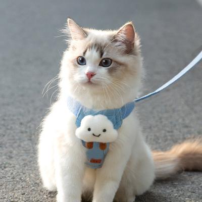 China Viable Style Leash Vest Cartoon Pattern Dog Walking Leash Do Not Strangle Neck Cat Supplies for sale