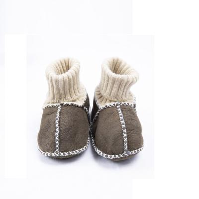 China Wholesale Soft Warm Sole Leather Newborn Baby Prewalker Baby Deodorization Winter Baby Infant Leather Boots for sale