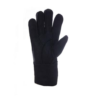 China Gray Sheepskin Mitten Navy Blue Grooming Glove Set of Sports Riding Gloves for sale