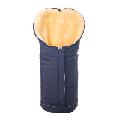 China Antibacterial Blue Sheepskin Wool Children Sleeping Bag Winter Baby Sleeping Bag New for sale