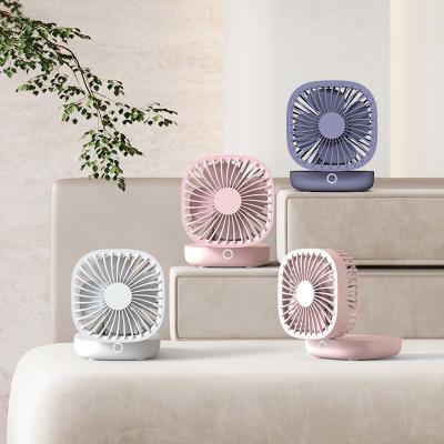 China Easy Carry Hot Selling USB Rechargeable Folding Mini Fan For Home Office Desk Stand Table Fan Portable Adjustable Telescopic Car for sale