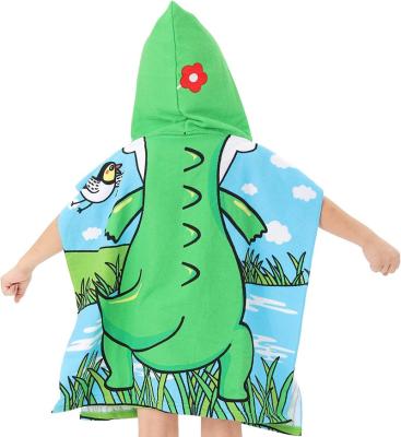 China Child-Proof Cartoon Patterns Bath/Pool/Beach Hooded Towel - Super Soft & Absorbent Cotton Towel Measuring 24 x 24 Inches for 1-6 Years Kids for sale