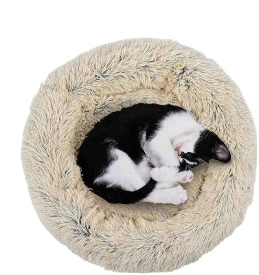 China Breathable Washable Large Round Dogs Bedding Winter Warm  Soft Plush Removable  Cat Dog Bed for sale