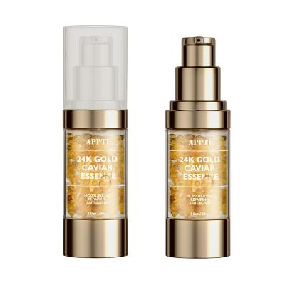 China Skin Revitalizer Caviar Extracts Protein 24k Gold Liquid Serum For Face And Neck Premium Anti Aging Anti Wrinkle for sale