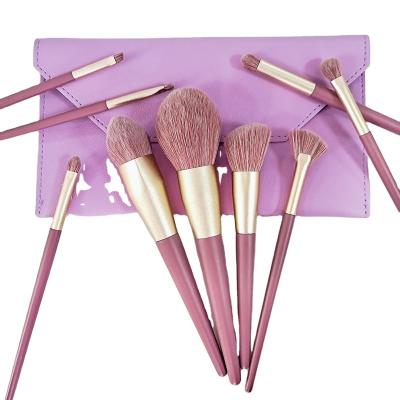 China Angular Blush Tube Purple Purple Aluminum Fiber Wool 9 Piece Sleeve Brush Synthetic Hair 9pcs Goth Makeup Makeup 500 Pieces Plastic Sytheric Hair PU Bag 500 Pcs Set Brush for sale