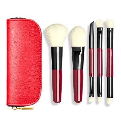 China Angular Blush Travel 5-Pack Mini Red Portable Goth Makeup Brush 500 Pieces for sale