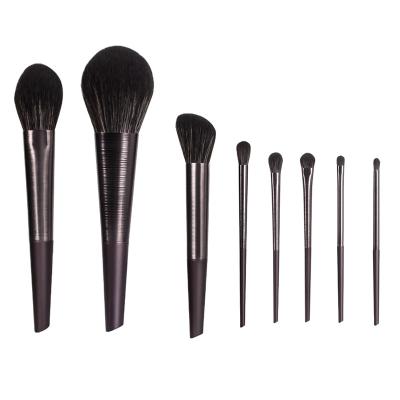 China Angular Blush New 8 Pack Black Portable Cosmetic Brush for sale