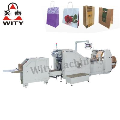 China Garment Shops Roll Feeding Square Bottom Paper Bag Making Machine For Shopping Or Food Bags for sale