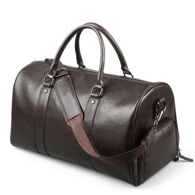 China Flight Leather Weekend Fashion Mens Large Capacity Vintage Canvas Travel Overnight Duffel Bag for sale