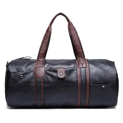 China Wholesale Two Colors Option Fashion China Supplier Large Custom Available Leather Bag Duffle Travel Fitness Bag Gym Bag for sale