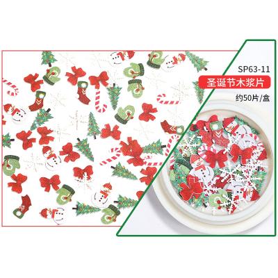 China Wholesale Christmas Snowflake Pattern Santa Claus Nail Art Waterproof Theme Nail Strips DIY Designers Stickers Nails for sale