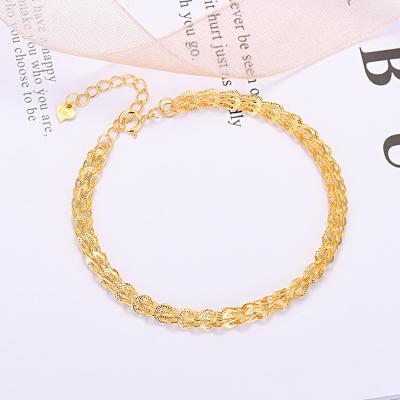 China 2021 Hot Sale Fashion Trend 925 Sterling Silver Jewelry Gold Plated Charm Bangle Bracelet For Women for sale