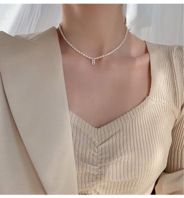 China Fashion High Quality 14k Gold Elegant Custom Letter Pearl Necklace Necklace Freshwater Jewelry For Women for sale