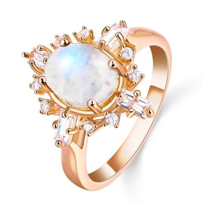 China None 2021 new European and American natural semi-precious stones blue moonstone jewelry smart rings for sale