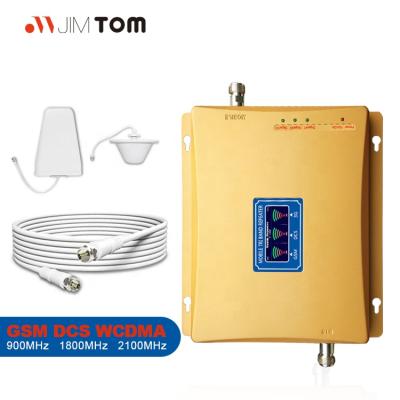 China Indoor Signal Booster 900 1800 Wireless Signal Booster 2100MHz band lte 4g 3g gsm mobile signal booster tri repeater for sale