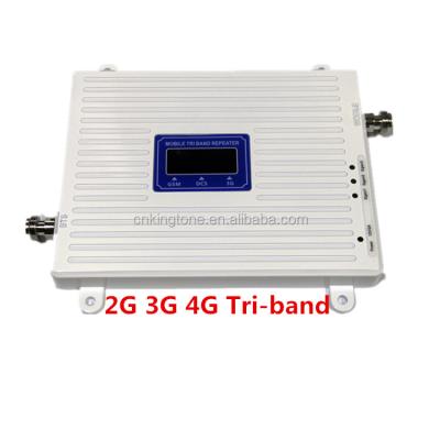 China Kingtone Indoor Mobile Signal Booster Gsm 900 1800 2100 2g 3g Triple Band Pico Repeater Cell Phone Signal Booster for sale