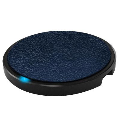 China 15W Fast Charge Max 12V 1.8A Qi Wireless Charging Pad PU Leather for sale