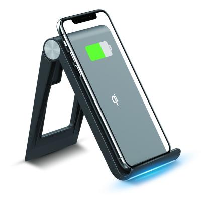 China 2 Coils Foldable Qi Wireless Charging Stand 10W 7.5W Fast Charge for sale