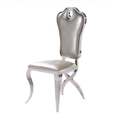 China New Products Hot Sale Modern Dining Room Furniture Modern Stainless Steel Golden Dining Chair for sale