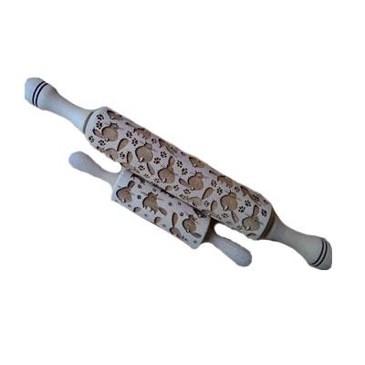 China Sustainable Elegant Animal Pattern Embossing Pin With Wooden Handle for sale