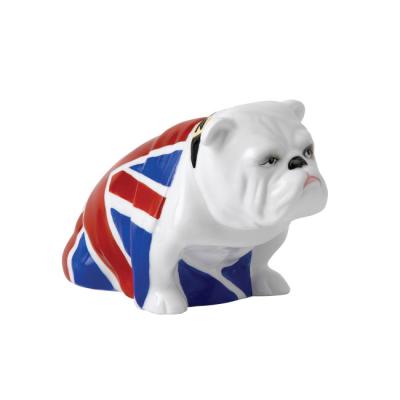 China Europe figurine white animal bulldog with England flag for sale