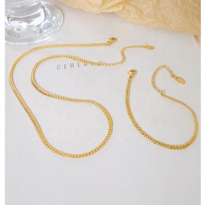 China Lead Free Nickel Free Trendy Chain Necklace Bracelet Stainless Steel Gold Filled for sale