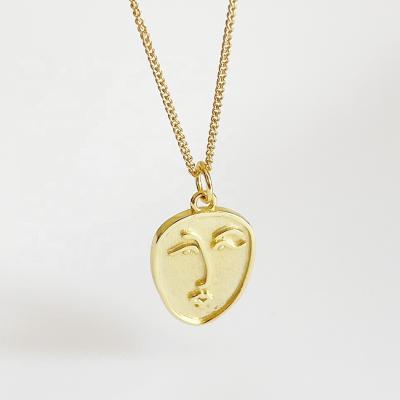 China Fashion Design Abstract Human Face Necklace 925 Silver Lead Free Nickel Free Jewelry for sale