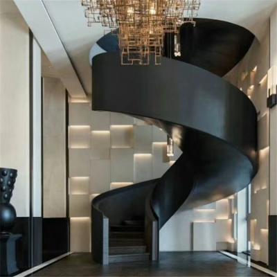 China Home House / Commercial Building Circular Staircase Luxury Curved Staircase For Project for sale