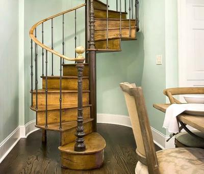 China Home House / Commercial Construction Hot Sale Wood Fencing Treads Stairs Laminated Spiral Staircase for sale