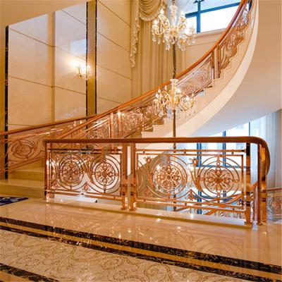 China Customized Design Rose Gold Color Stainless Steel Stair Railing/Balustrade/Railing For Sale for sale