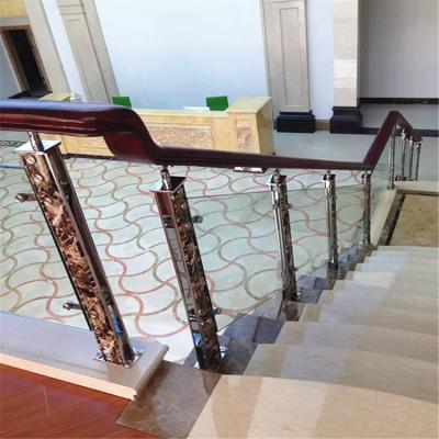 China Customized Design PVC Handrail Stainless Steel Gold Fence Baluster For Staircase Fence for sale