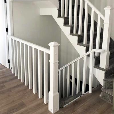 China Frameless Single White Solid Wood General Column Railing for sale