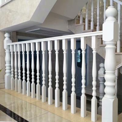 China Simple White Solid Wood Railing For Home House / Commercial Building for sale