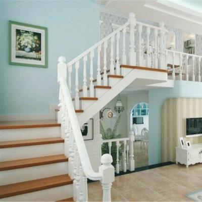 China Home / Commercial Building House Floating Stairs With Step Tread Wooden Staircase Solid Wood Floating Stairs for sale