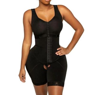 China Full Body Shaper Compression Garment Antibacterial Top Creams Shaper Wear With Hook And Eye Closure Adjustable Corset Bra Waist Trainer Fajas for sale