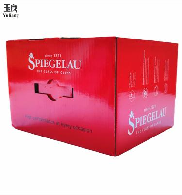 China Custom Logo Corrugated Corrugated Cardboard Wine Box Bottle Packaging Box Recyclable for sale