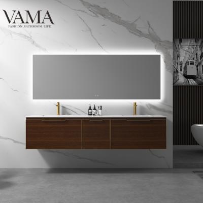 China VAMA 2000mm Large Waterproof Mid Century Modern Bathroom Vanity Vanity With Agglomerated Stone Foshan Factory for sale