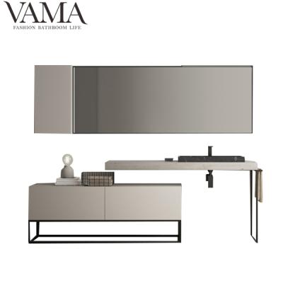 China Industrial Design Waterproof Hotel VAMA Stainless Steel Large Bathroom Vanity Cabinets LB-007 for sale