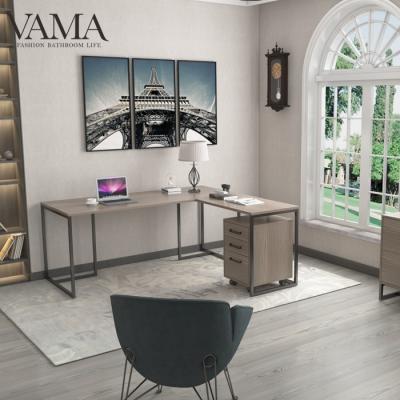 China VAMA 1800mm Modern Computer Desk L Shaped Modern L Shaped Computer Desk Listing Table With Metal Legs 654072F-OD for sale