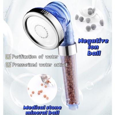 China 3 Modes Home Shower Heads VAMA High Quality Hand Held Bathroom Pressure Amplifying Shower Head Massage Rainfall Water Saving Filter Balls for sale