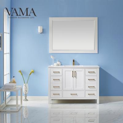 China VAMA waterproof 48 inch home gold hardware cheap white bathroom cabinet 785048 for sale