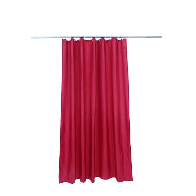 China Sustainable Quality Red Color Shower Curtain For Bathroom Machine Washable With 12 Hooks Polyester Bath Curtain for sale