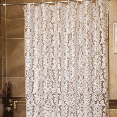 China Heavy Duty Waterproof Bathroom Milddew PEVA Damascus Rose Printing Shower Curtain For Hotel Home Sustainable for sale