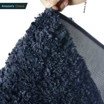 China Amazon Selling 2021 Fashionable Hot Comfortable Design Non Slip Soft High Density Microfiber Bathroom Mat Rug Water Absorbent for sale