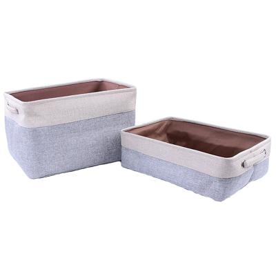 China Home Viable High Quality Collapsible Canvas Fabric Foldable Clothes Storage Basket for sale