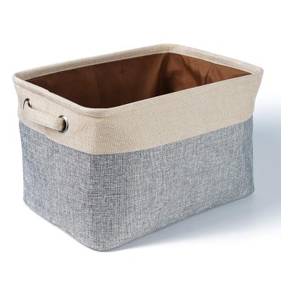 China Home Viable High Quality Collapsible Canvas Fabric Foldable Clothes Storage Basket for sale